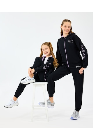 Skechers G Lw Fleece Full Zıp Sweatshirt Büyük Kız Çocuk Siyah Sweatshirt Sk2520009-1602 Siyah