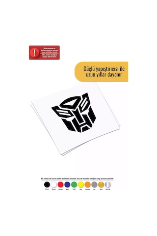 Transformers Kafası Sticker Oto Motor Laptop Duvar Folyo Sticker 50 X 50 Cm