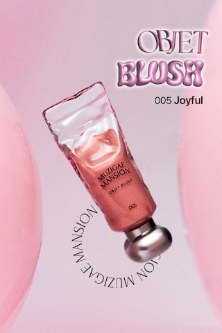 Hafif Yapılı, Ciltle Bütünleşen Parlak Bitişli Likit Allık Muzıgae Mansıon Objet Blush 005 Joyful 89177720