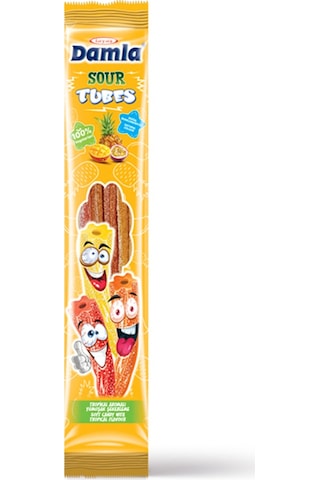Tayaş Damla Sour Tubes Licorice Tropikalli Jel Şeker 24 x 30 G