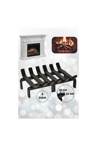 36 Cm X 32 Cm 6 Çubuklu Ekstra Şömine Izgarası Dar Gözlü Izgara