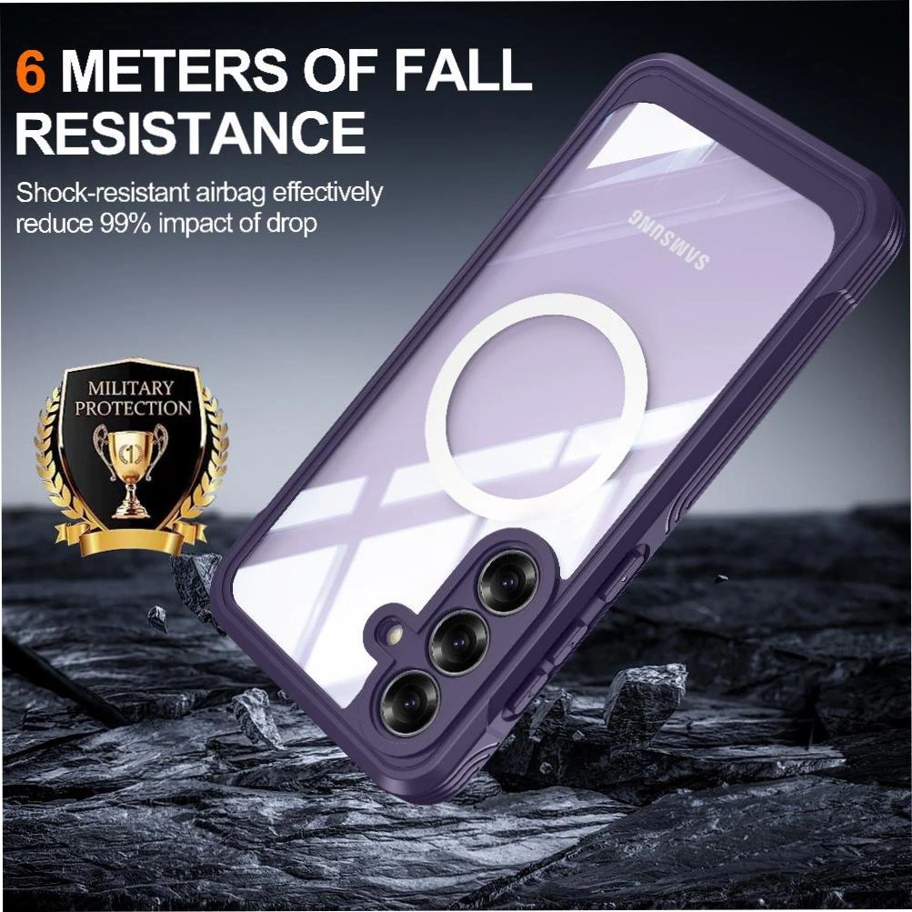 Samsung Galaxy S25 Fe İçin Manyetik Kılıf Pet Koruyucu Film Magsafe İle Uyumlu 360 Tam Kapsama Şeffaf Düşmeye Ve Çarpışmaya Dayanıklı