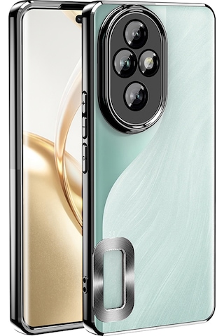 Honor 200 Pro Uyumlu Kılıf Kamera Korumalı Logo Gösteren Zore Omega Kapak -115587 Siyah