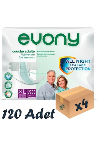 Evony Yetişkin Hasta Bezi Extra Büyük Boy XL 120 Adet