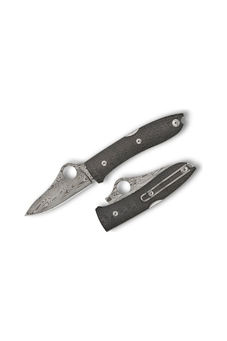 Spyderco Spyopera Cf Pln Damasteel-thor Çakı Siyah