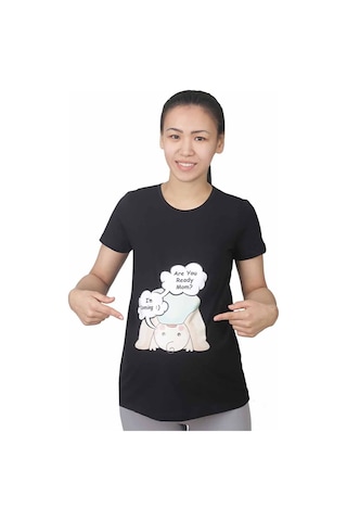 Mummy's Baby Hamile Tişört Are You Siyah 9147