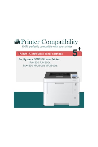 Tk3400 Tk-3400 Siyah Toner Kartuşu 1t0c0y0nl0 12500 Sayfalar Kyocera Ecosys Pa4500 Pa4500x Ma4500 Ma4500x Ma4500fx Laze