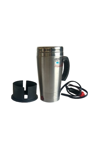 Gross 12 V Araç İçi Çakmak Girişli Su Isıtıcı Krom Termos Bardak Gross 12 V Araç İçi Çakmak Girişli Su Isıtıcı Krom Termos Bardak