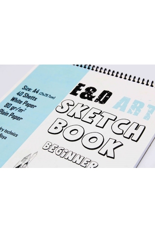 E&d Art Sketch Book Beginner A4 40yp 80gr Eskiz Çizim Defteri Üstten Spiralli / Ed.54500