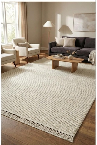 Dizayn 1063 Vizon Kaymaz Taban Koridor Halısı Kesme Yolluk Mutfak Halısı Modern Salon Halısı Beyaz