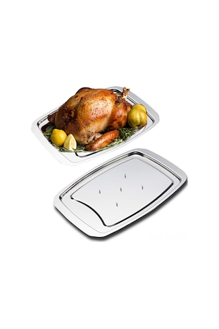 Mufunye 35x25x1.5cm Paslanmaz Çelik Barbekü Tepsisi - Kuru Etler İçin Dayanıklı Izgara, Noel Partileri Ve Outdoor Kullanıma Uygun, Kolay Temizlenir Diğer