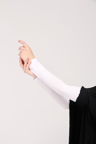 Manolyaşal İslamic Hijab Likralı Kaymayan Kurtarıcı 1 Çift Tesettür Kolluk Beyaz