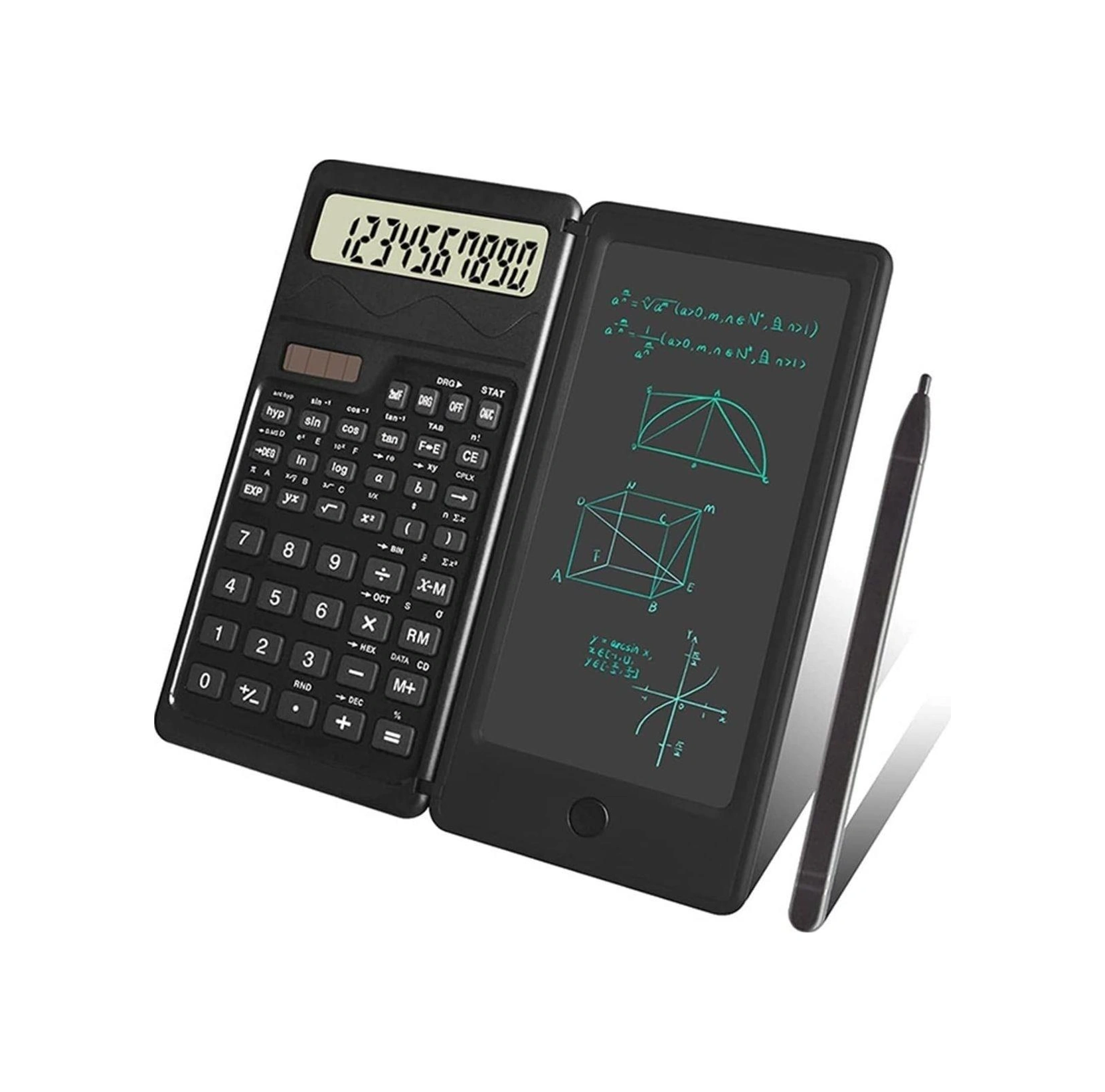 Silinebilir Lcd Yazı Tabletli,kalemli Katlanabilir Bilimsel Hesap Makinesi Açık Mavi