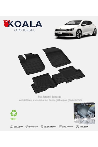 Volkswagen Scirocco 2009-2017 Uyumlu Sahler 4,5d Oto Paspas