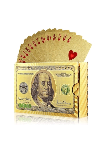 Gold Dolar iskambil Kağıdı Pvc Su Geçirmez Oyun Kağıdı cin383sr