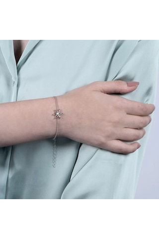 Sare Pırlanta Altın Blue Topaz Kar Tanesi Bileklik