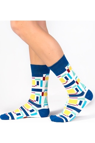 Ozzy Socks 6'lı Organik Pamuklu Dikişsiz Erkek Çok Renkli Desenli Çorap (448387640) Siyah