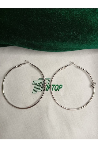 Tiptop/ Gümüş Renk Halka Küpe Gümüş
