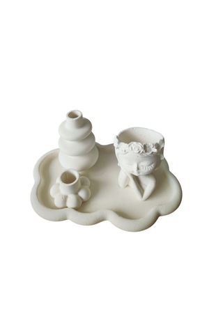Nakkaş Home Dekoratif Mum Ve Tütsülük Obje - M1 Modeli Beyaz