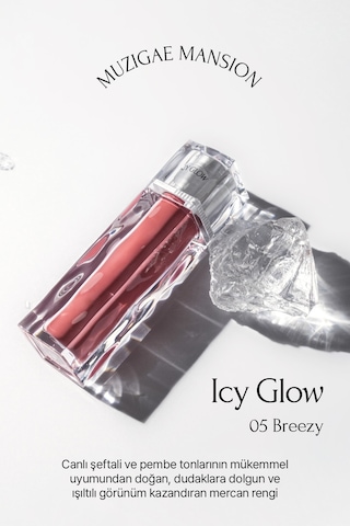 Muzıgae Mansıon Uzun Süre Parlak Görünüm Sunan Lip Gloss Icy Glow 05 Breezy