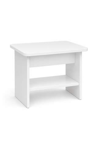 Nova Raflı Ofis Sehpası, Raflı Orta Sehpa, Raflı Ara Sehpa, 60 X 50 Cm Tabla, Yükseklik 45 Cm Beyaz