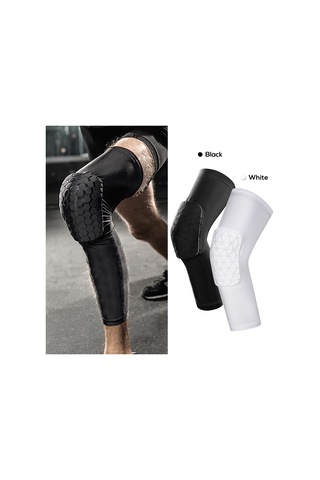 Moveevo Spor Aktivite Knee Sleeve: Darbe Emici, Havalandırıcı, Basketbol-trekking İçin Uzun Bilekli Koruyucu - Siyah, M Beden Tek Adet Siyah