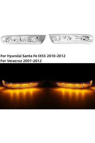 Vkemall Araba Dikiz Aynası Led Dönüş Sinyal Lambası Tekrarlayıcı Lambası Hyundai Santa F Çok Renkli