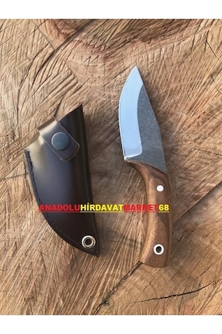 El Yapımı Mini Cep Çakısı Avcı Kampçı Bıçağı Mini Çelik Bıçak Kahverengi