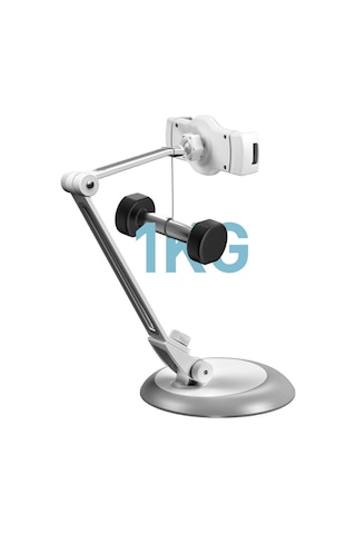 Masaüstü Telefon & Tablet Tutucu Standı, Ağırlıklı Metal Taban, 14/22cm Kol Boyları, Pvc+metal