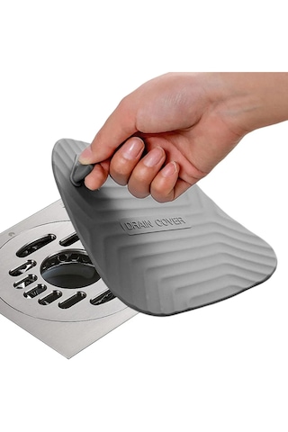 Tineke Gri Renk Kare Kötü Koku Önleyici Silikon Mat Banyo Mutfa