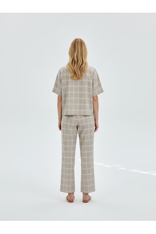 Xint Bej Pamuk Dokulu Oversize Pantolon 470541