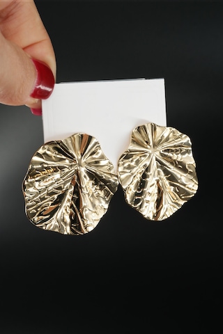 By Zeyna Aksesuar Kadın Vip Seri Özel Tasarım Marka Küpe Seti-4315 Altın