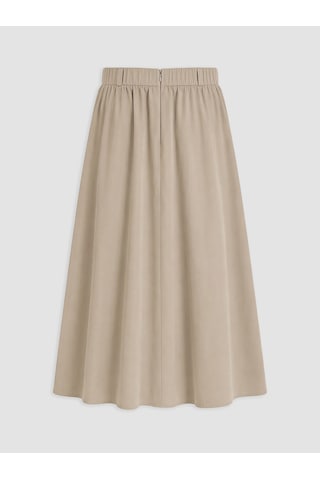Lcw Modest Haki Beli Lastikli Poplin Kloş Etek