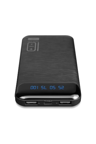 Powerway TX10 10000 mAh Dijital Göstergeli Taşınabilir Şarj Cihazı Powerbank Siyah