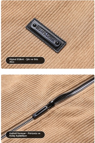 Kadife Dik Yaka Erkek Ceketi Siyah