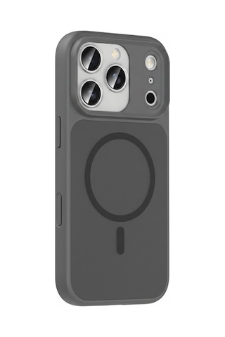 Apple Uyumlu iPhone 17 Pro Max Magsafe Özellikli Sert Fall Telefon Kılıfı Gri