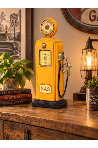 Mnk Home Dekoratif Metal Yakıt Pompası Kumbara Vintage Retro Eskitme Tasarım Renk