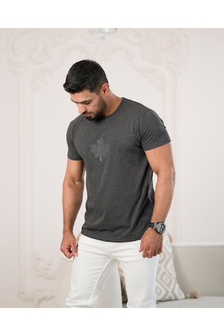 Paul Martin Bisiklet Yaka Önü Baskılı Pamuklu Basic Regular Fit T-shirt 001