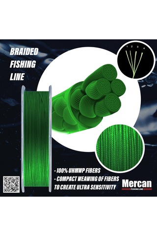 PE Braıd X8 300 M. 1X1 Yeşil Makara Misina