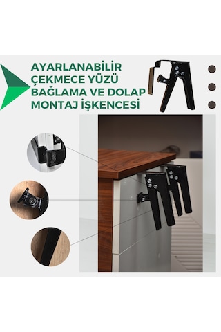 Ayarlanabilir Çekmece Yüzü Ve Dolap Montaj İşkencesi Çift