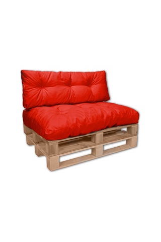 Dış Ve Iç Mekan Palet Minderi Minder Seti Takımı 2 Li Kırmızı