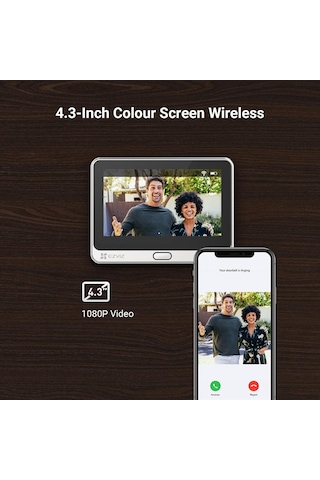 Dp2c 2mp 1080p Kablosuz Akıllı Görüntülü Kapı Dürbünü, Entegre Ekran Ve Kapı Zili, Bataryalı, Pır Hareket Al