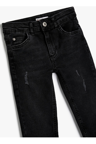 Koton Kot Pantolon Pamuklu Cepli - Slim Jean Siyah 4skb40001td 4SKB40001TD999 Siyah