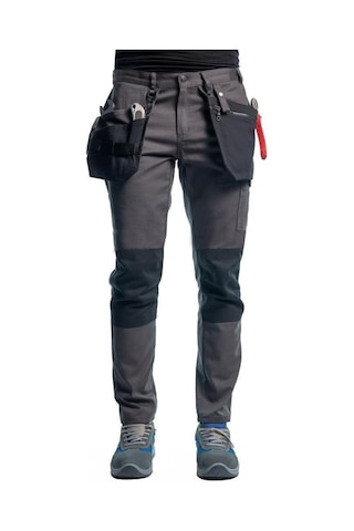 Şensel, Çok Cepli İş Pantolonu, Gri-Siyah -54E2850-