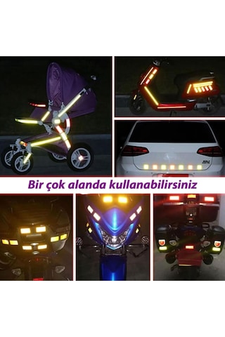 3 Mt Reflektörlü Reflektif Fosforlu Araç Oto Kamyon Şerit Bant Tüvtürk Onaylı Düz Kırmızı İkaz Bandı