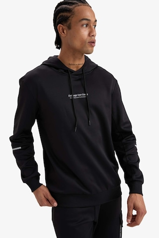 Defacto Defactofit Standart Fit Kapüşonlu Sporcu Sweatshirt D3736ax25wnbk81 Siyah