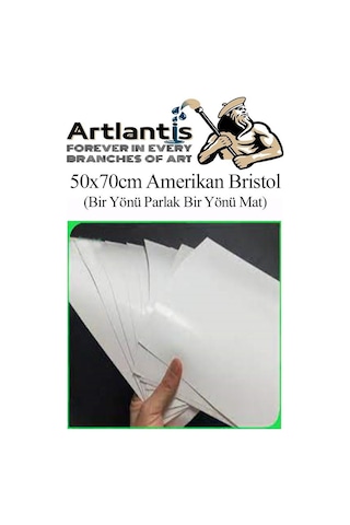 Amerikan Bristol Karton 35x50 Cm 5 Adet 220 Gr Bir Tarafı Parlak Bir Tarafı Mat Kağıt Biristol Karton