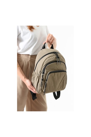 Paul Brand Kadın 3 Bölmeli Haif & Geniş Hacimli Suya Dayanıklı Klinkır Kumaş Günlük Sırt Çantası Mat1109 Kahve