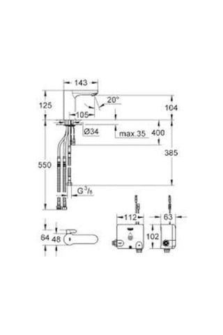 Grohe Eurosmart 36386000 Cosmopolitan E Powerbox Krom