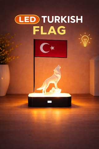 Türkiye Bayrak Dekoru Kişiselleştirilebilir Led Tabanlı Masa Üstü Manifest Hediyelik Ofis Ev Dekoru 3d Baskı Özel Tasarım 1